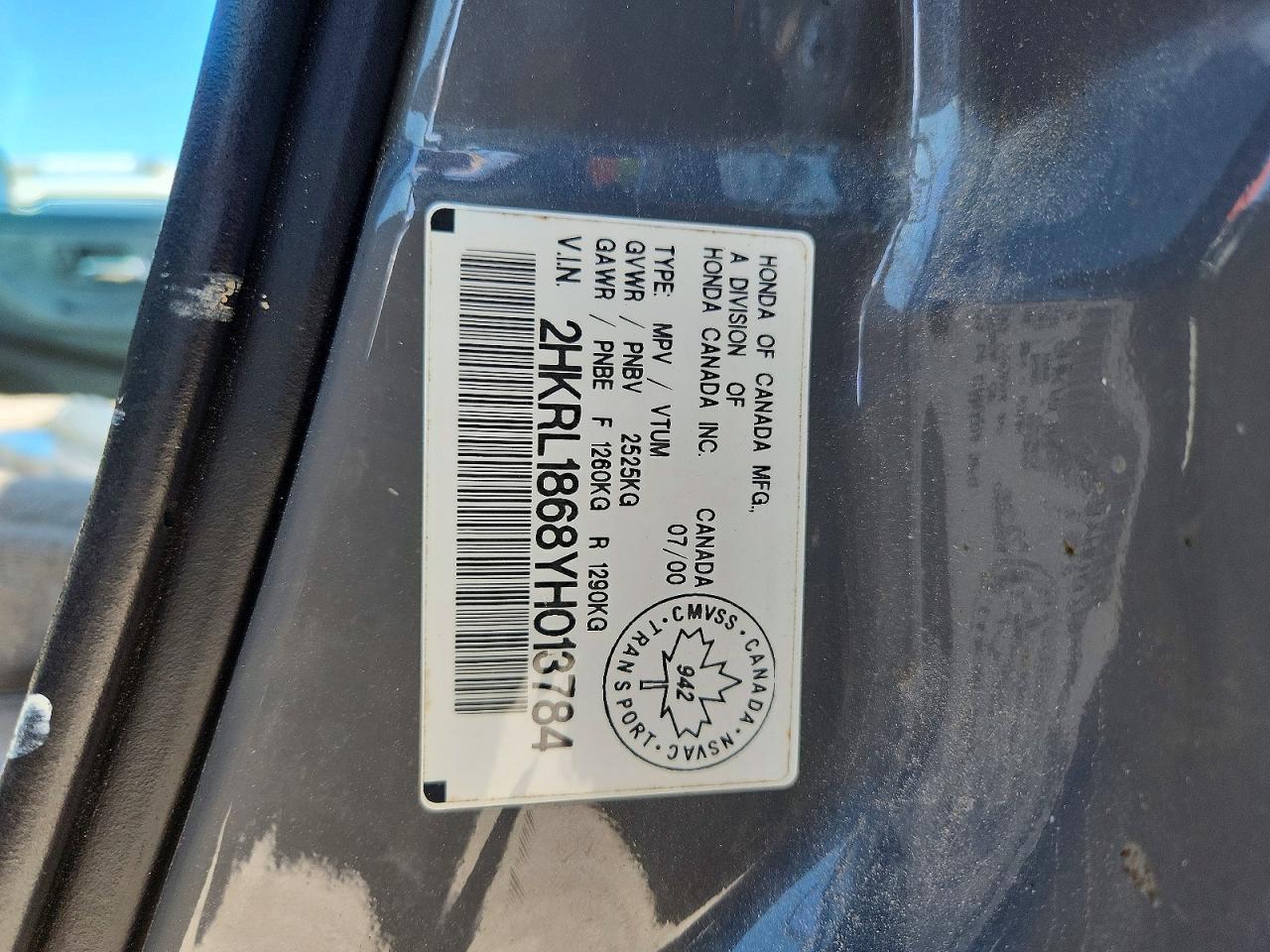 2000 HONDA ODYSSEY