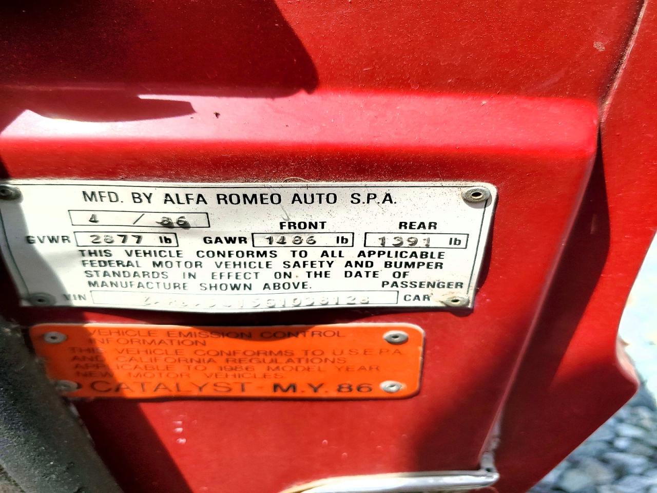 1986 ALFA ROMEO Giulia
