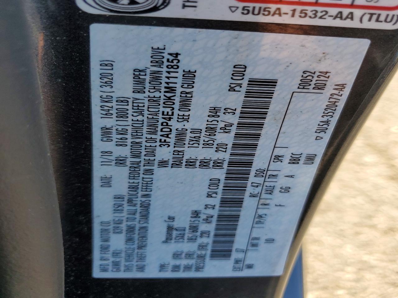 2019 FORD Fiesta