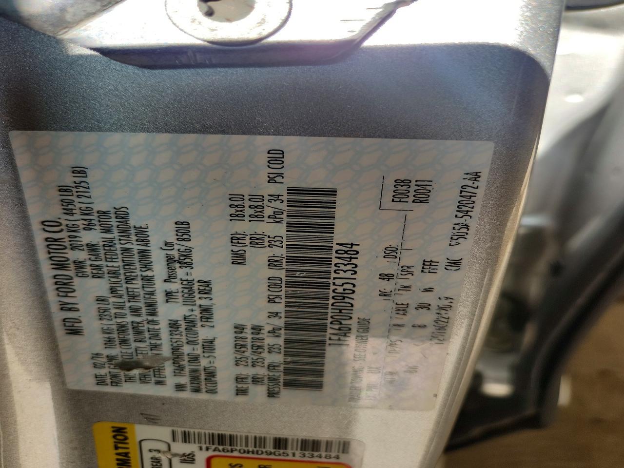 2016 FORD FUSION