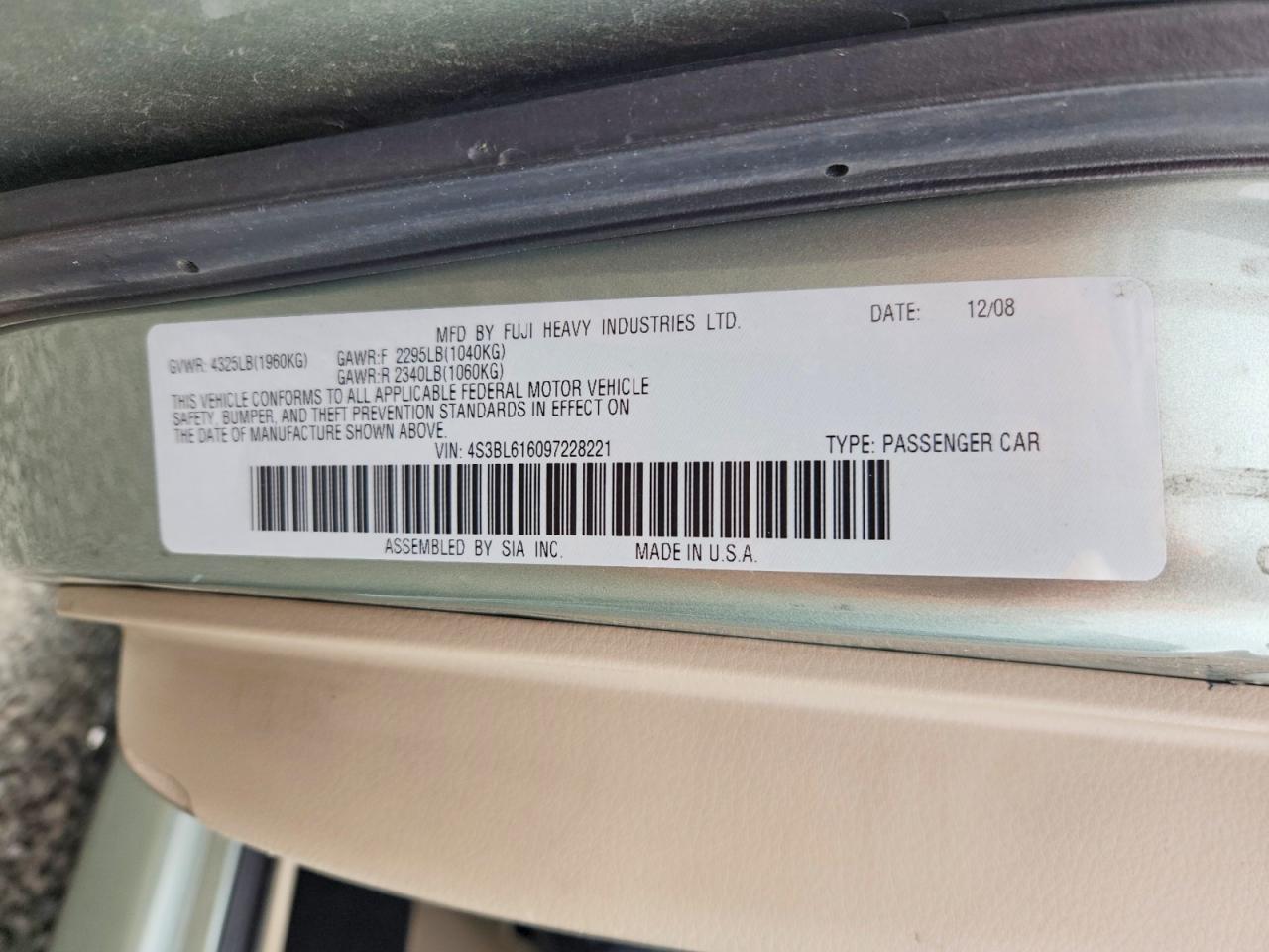 2009 SUBARU Legacy