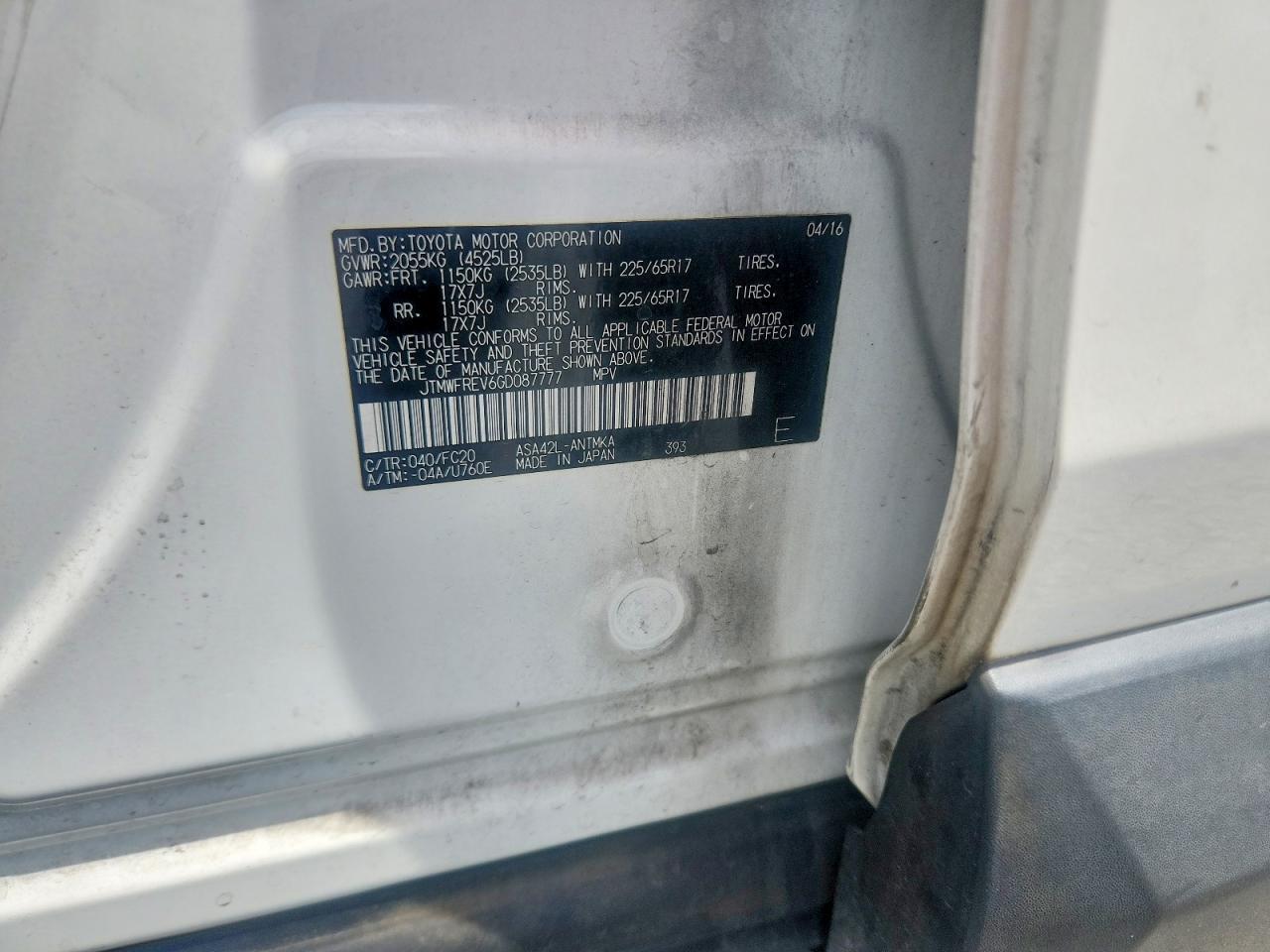2016 TOYOTA RAV4