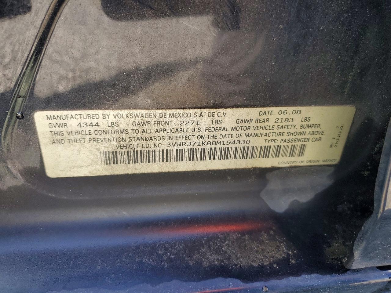 2008 VOLKSWAGEN JETTA