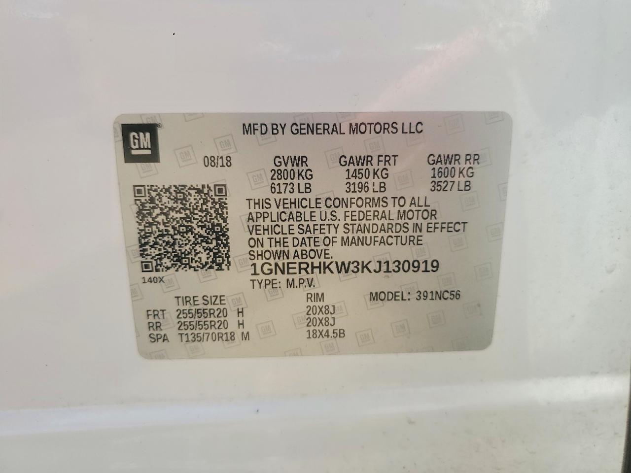 2019 CHEVROLET TRAVERSE