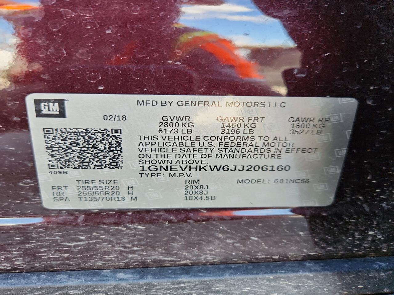 2018 CHEVROLET TRAVERSE