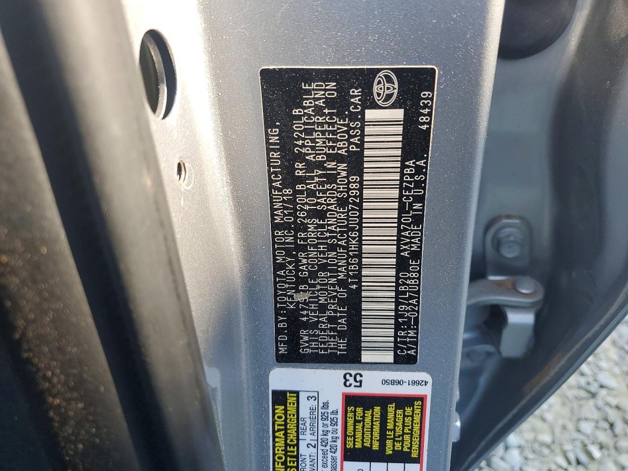2018 TOYOTA CAMRY