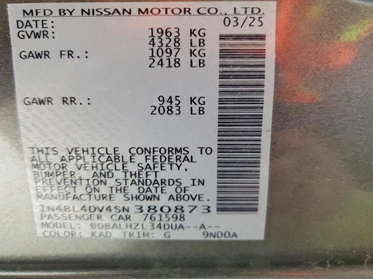 2025 NISSAN ALTIMA