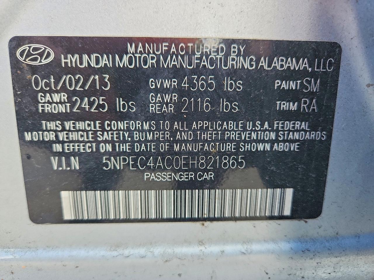 2014 HYUNDAI SONATA