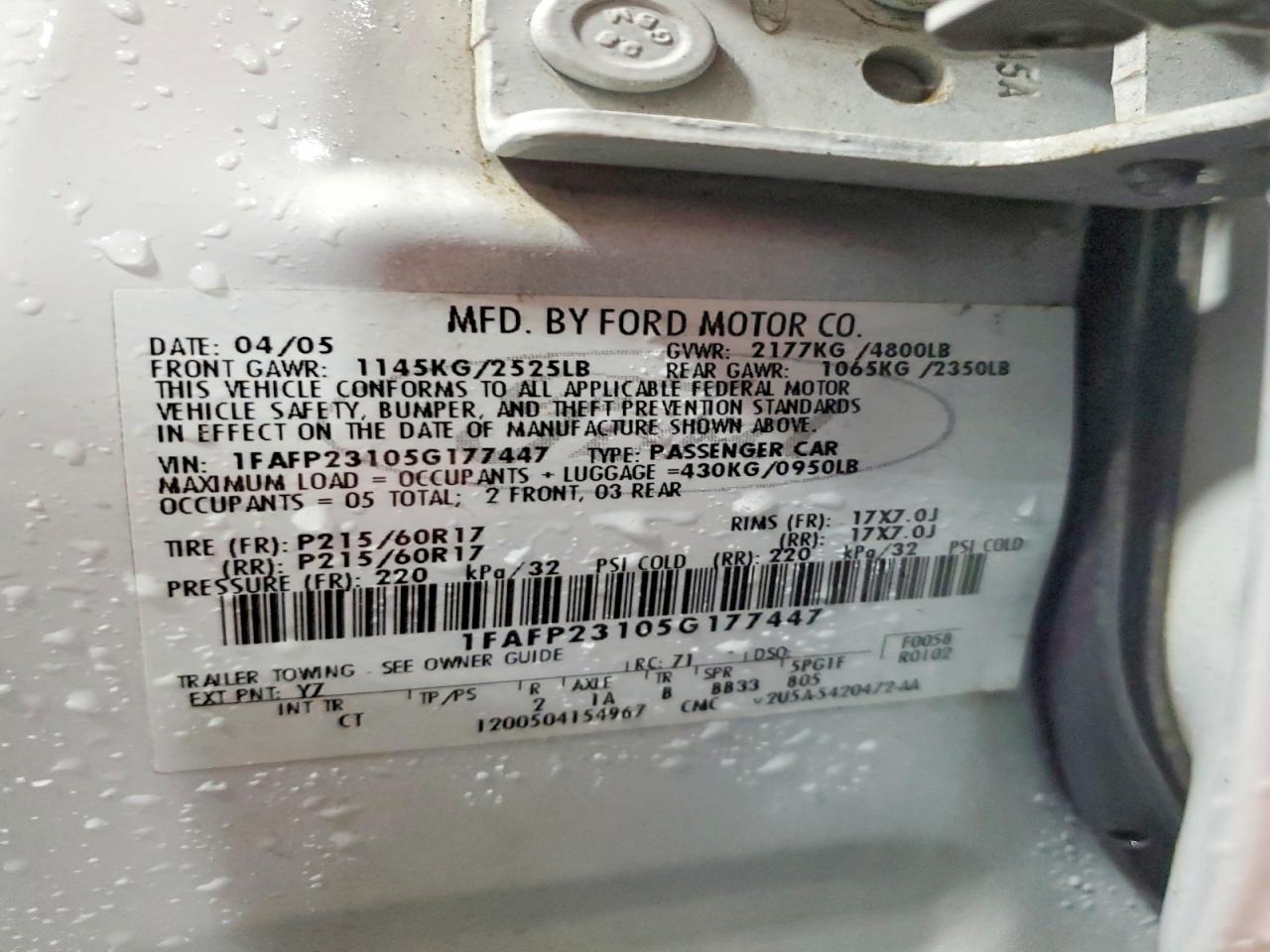 2005 FORD Five Hundred