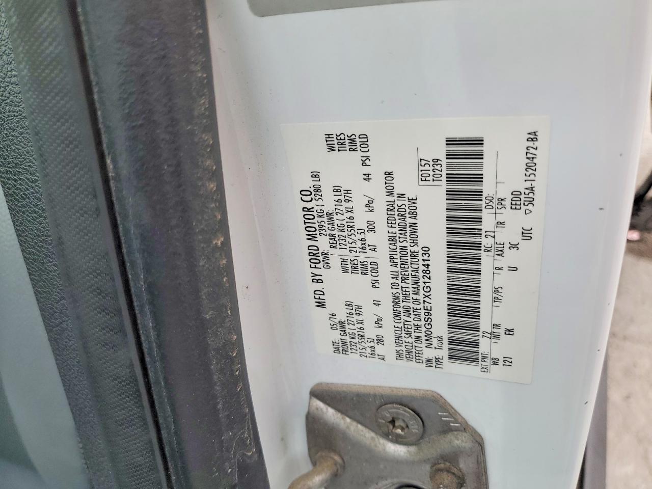 2016 FORD TRANSIT CONNECT