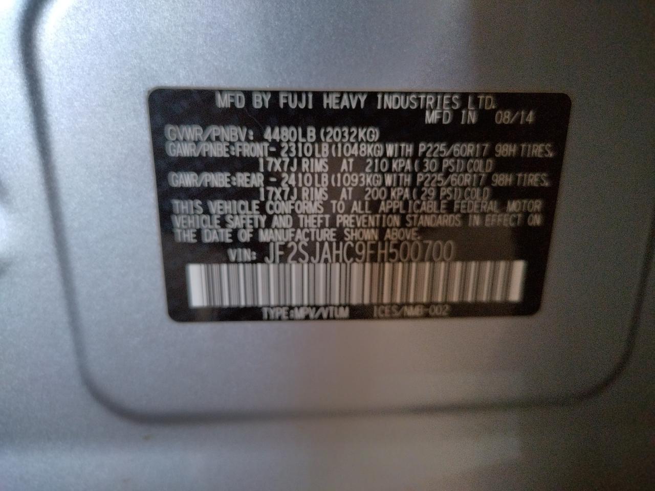 2015 SUBARU FORESTER