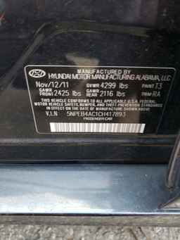 2012 HYUNDAI SONATA