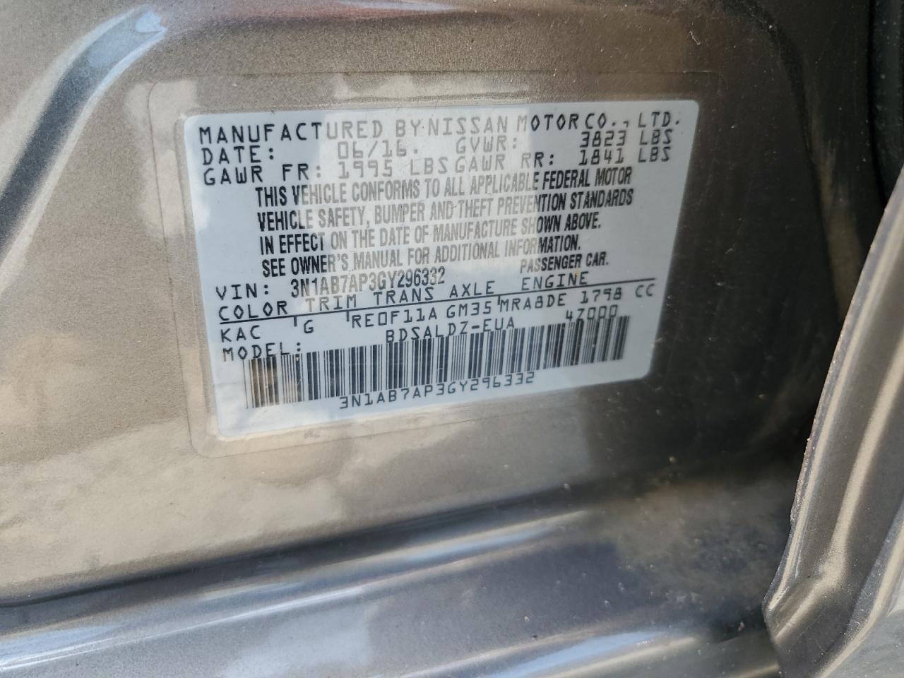 2016 NISSAN SENTRA
