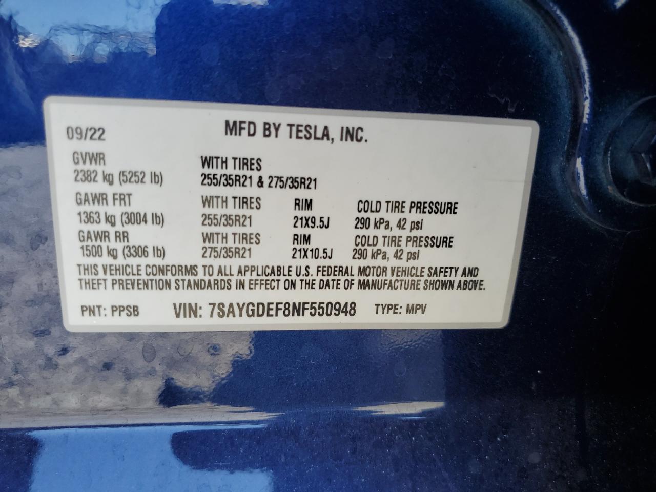 2022 TESLA MODEL Y