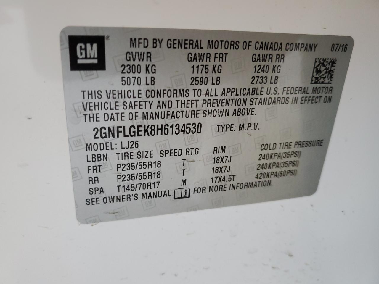 2017 CHEVROLET EQUINOX