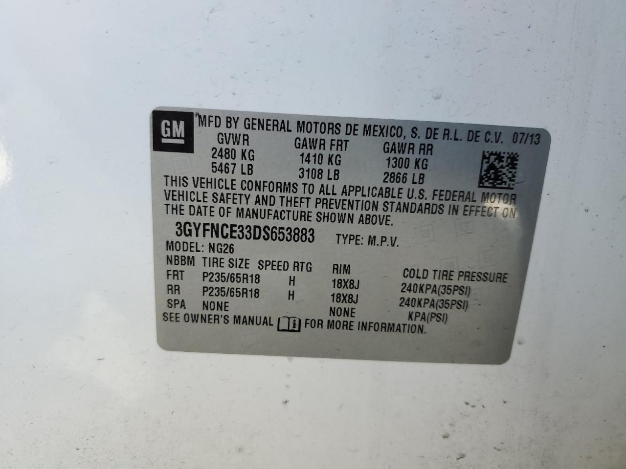 2013 CADILLAC SRX