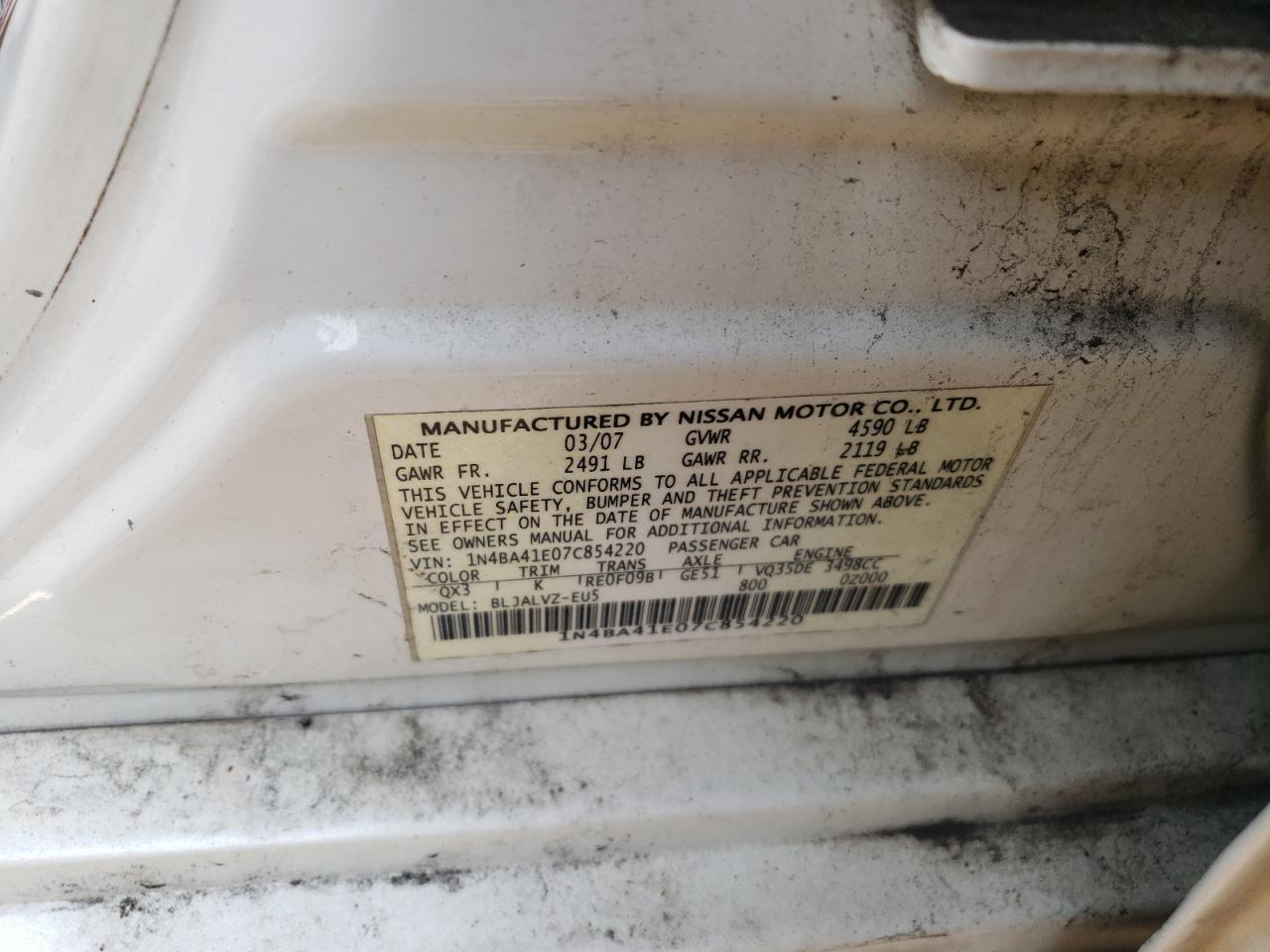 2007 NISSAN Maxima
