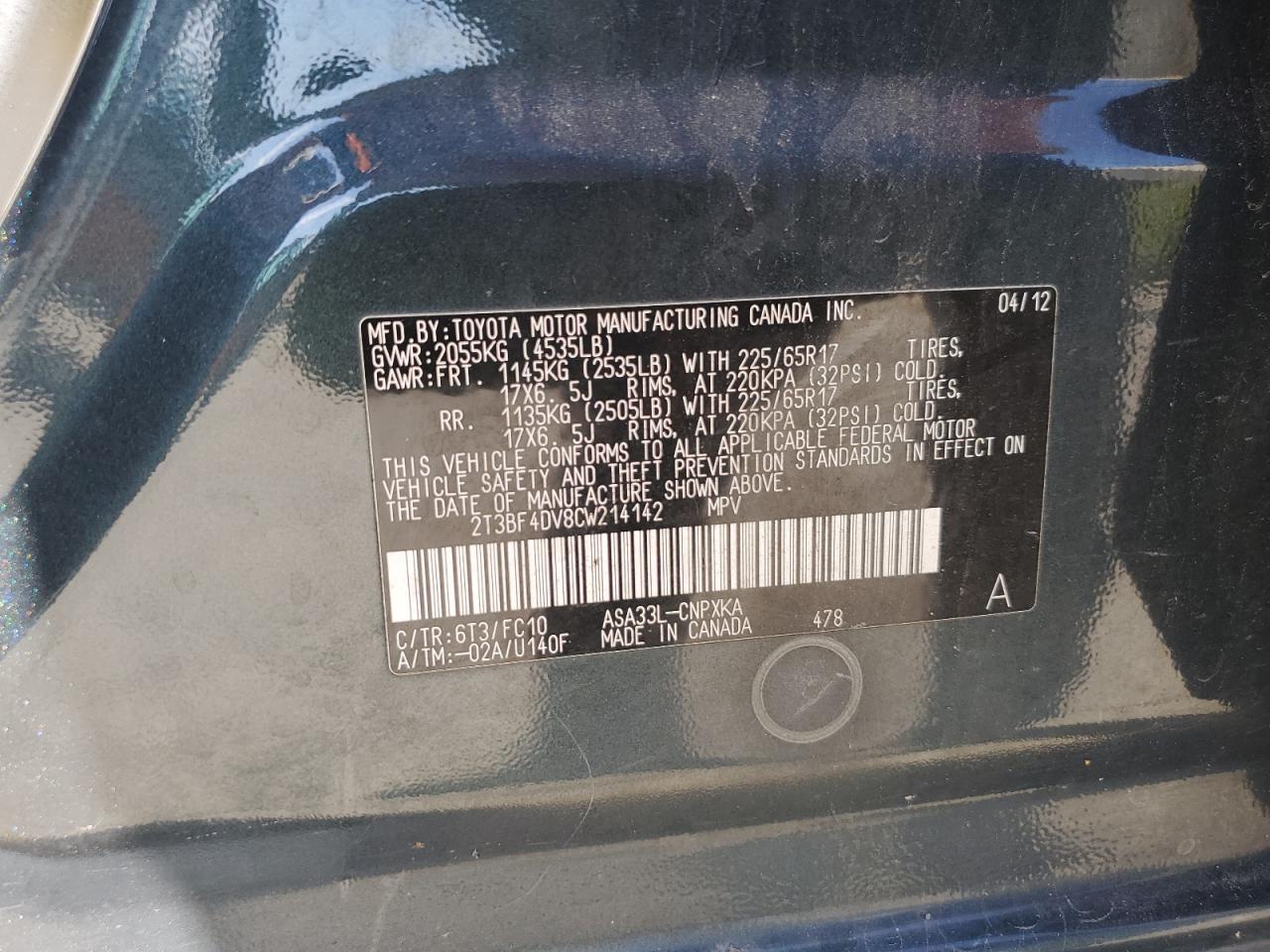 2012 TOYOTA RAV4