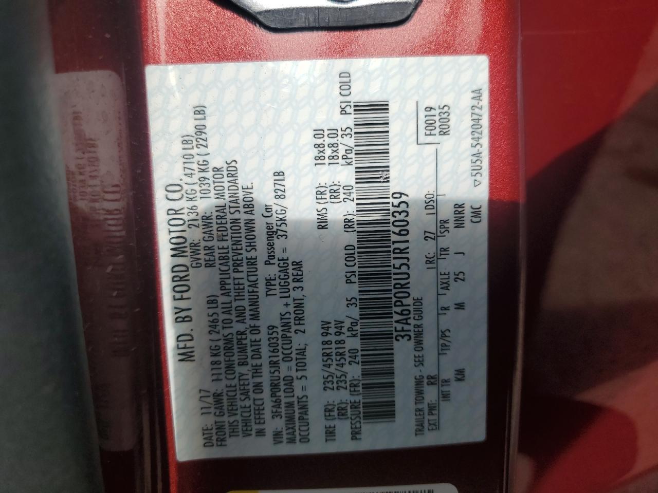 2018 FORD FUSION