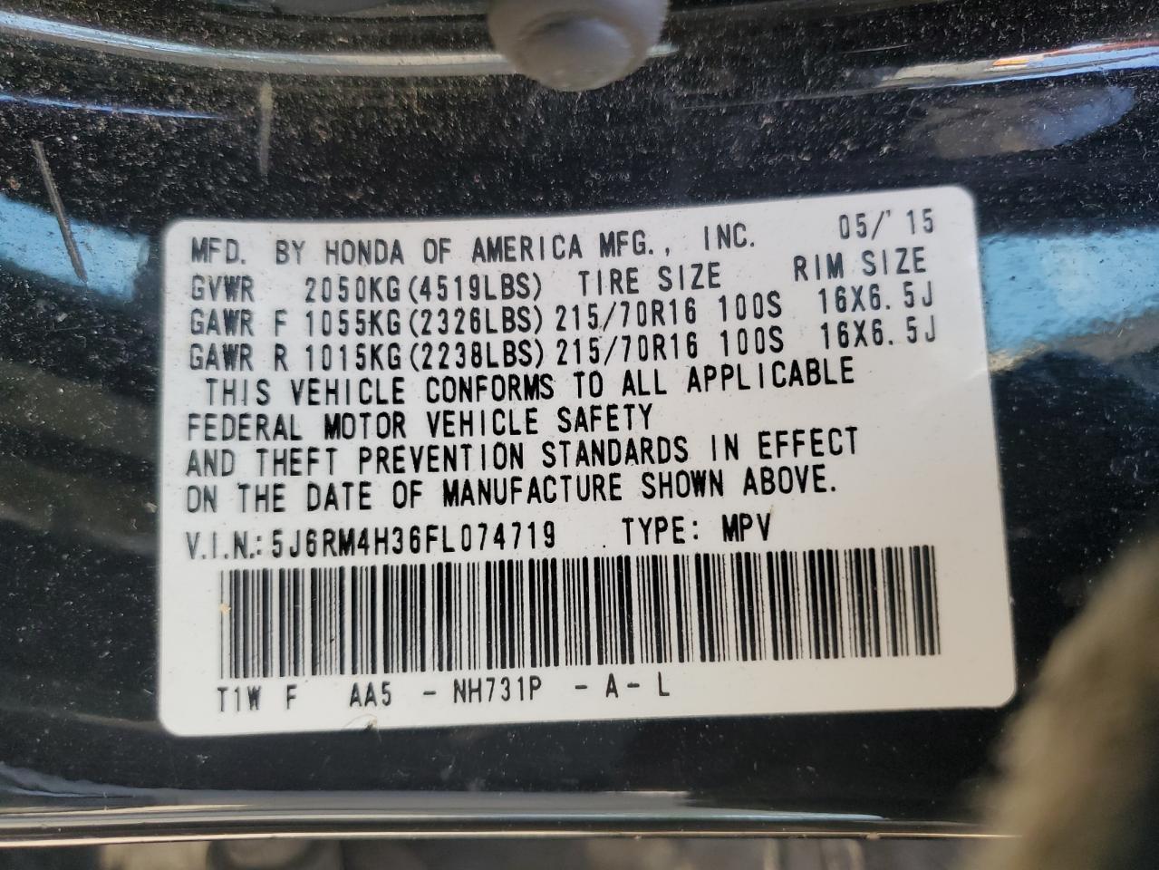 2015 HONDA CR-V
