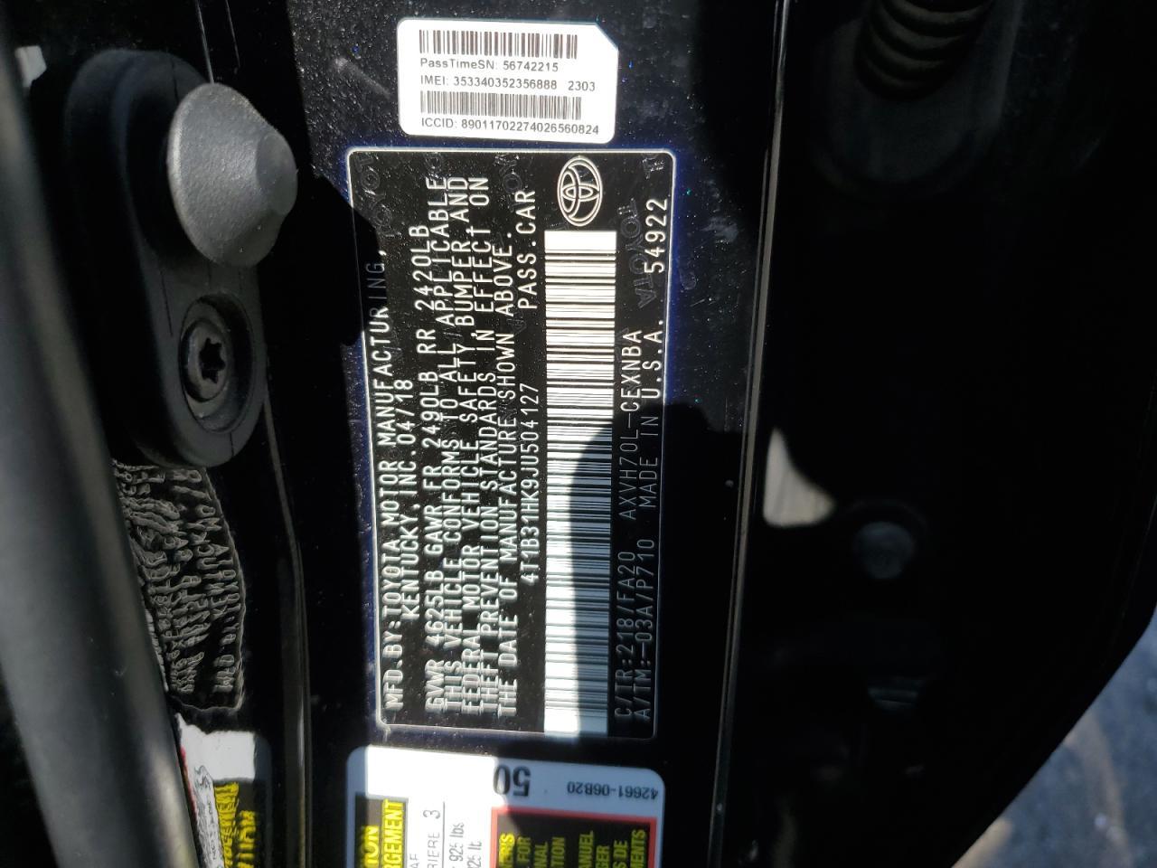 2018 TOYOTA CAMRY