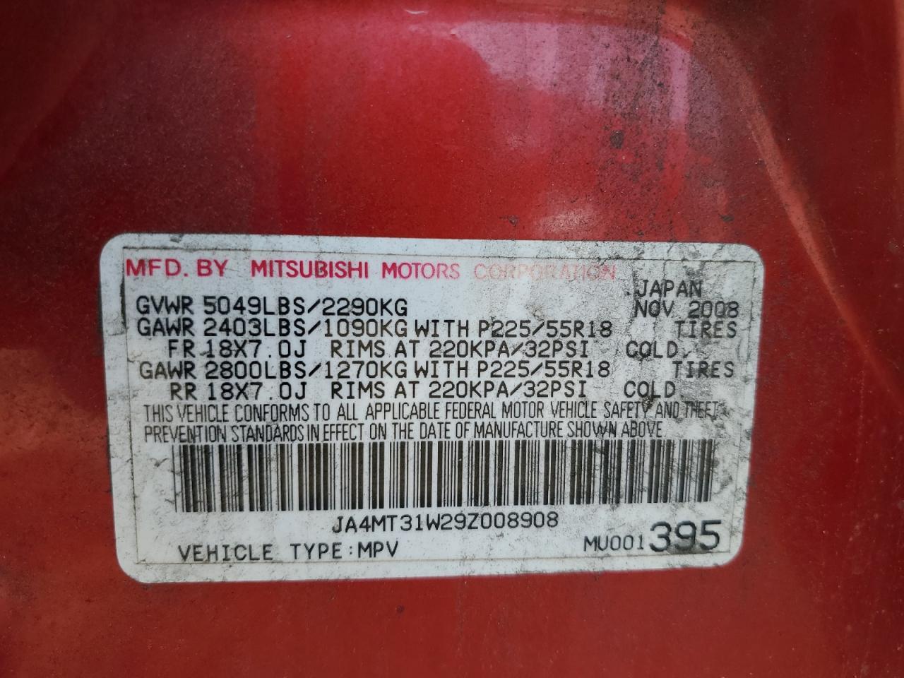2009 MITSUBISHI outlander