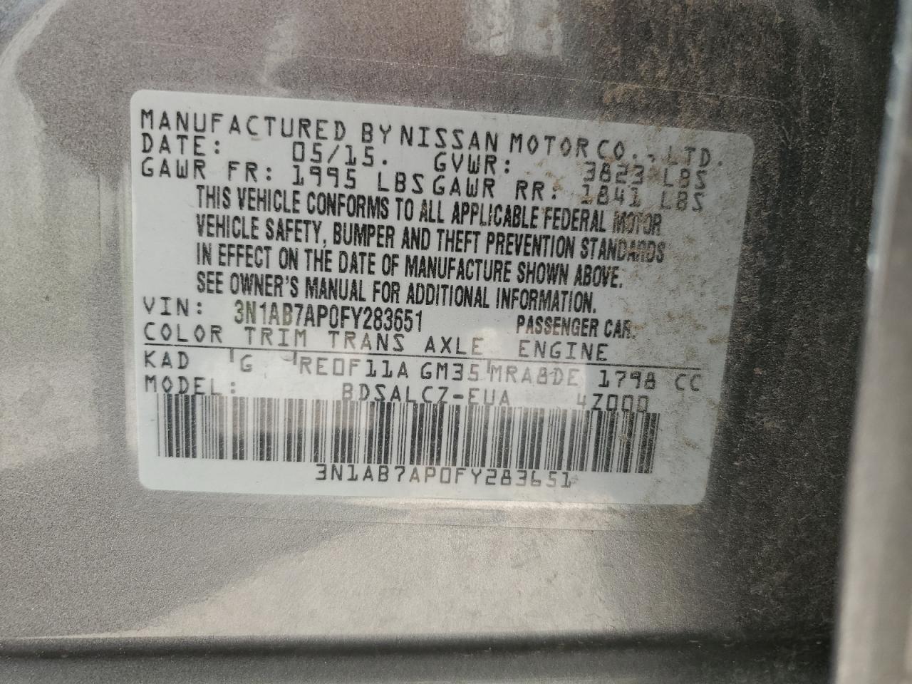 2015 NISSAN SENTRA