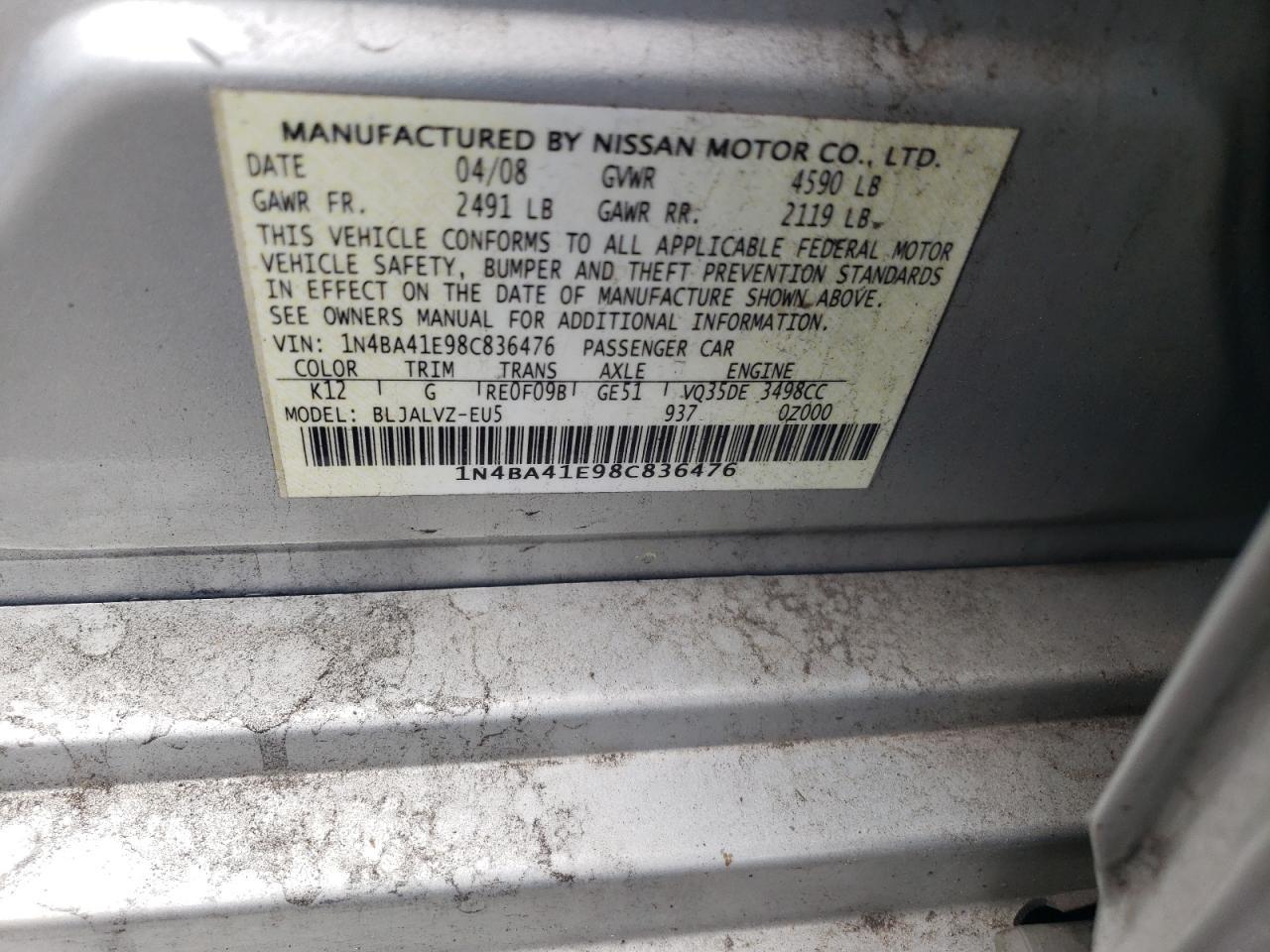 2008 NISSAN Maxima