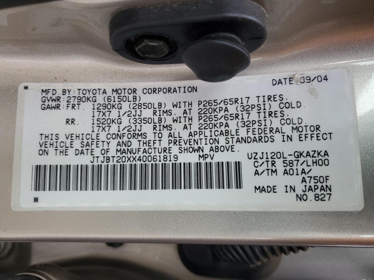 2004 LEXUS Gx 470