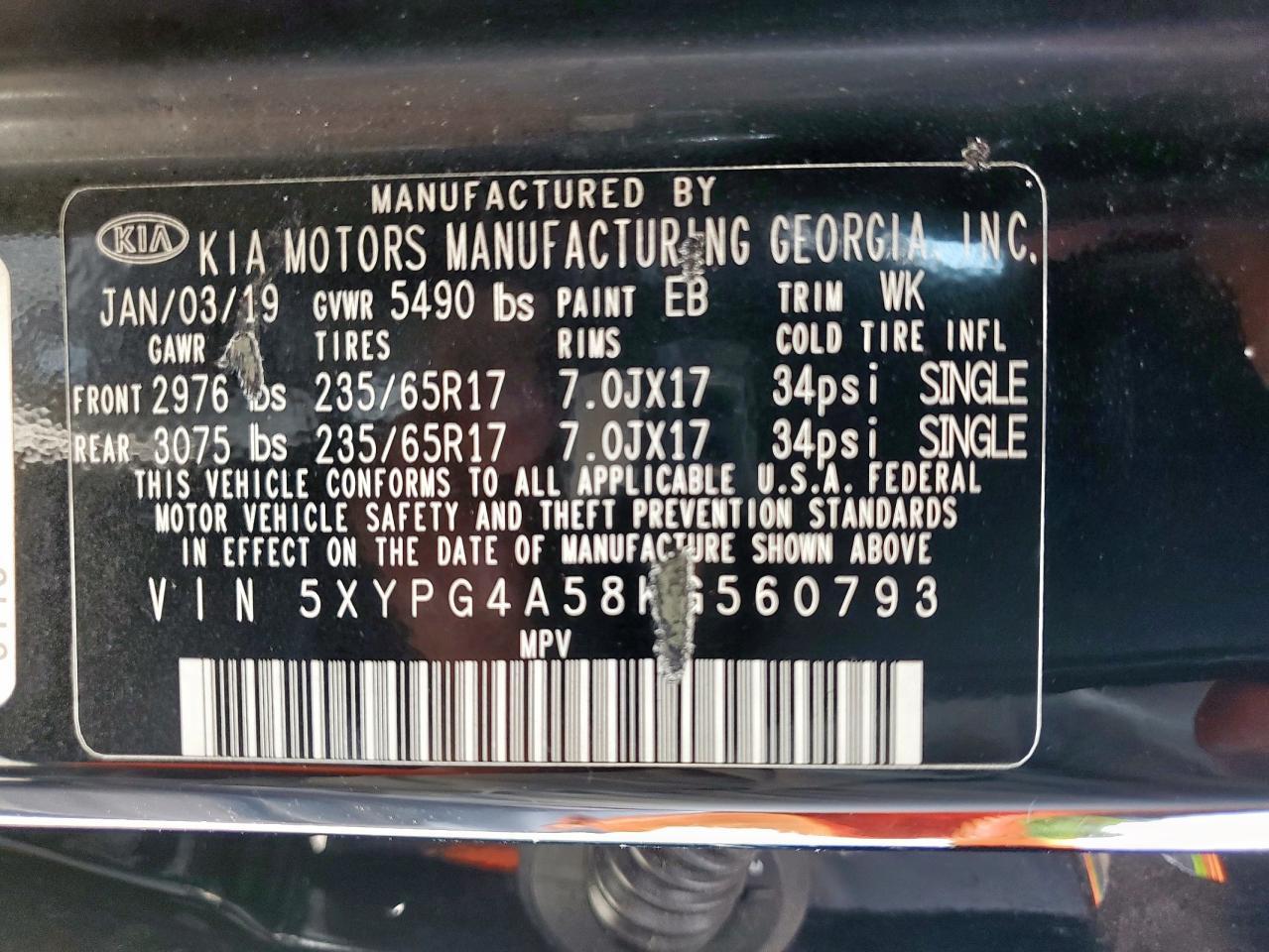 2019 KIA SORENTO