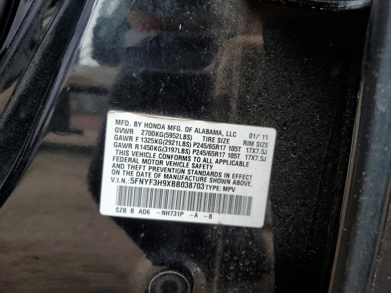 2011 HONDA PILOT