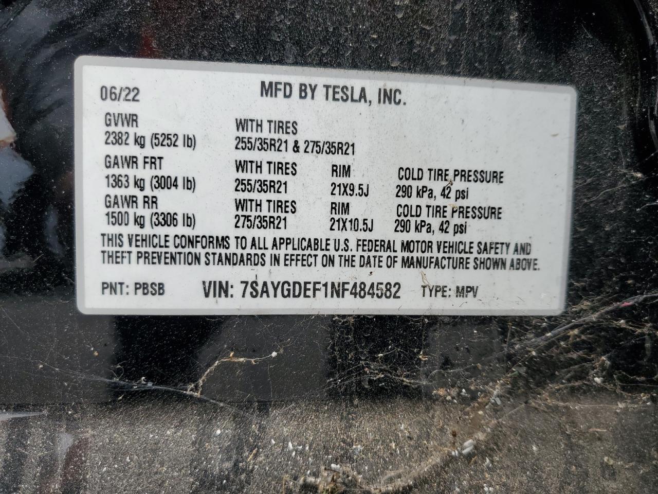 2022 TESLA MODEL Y