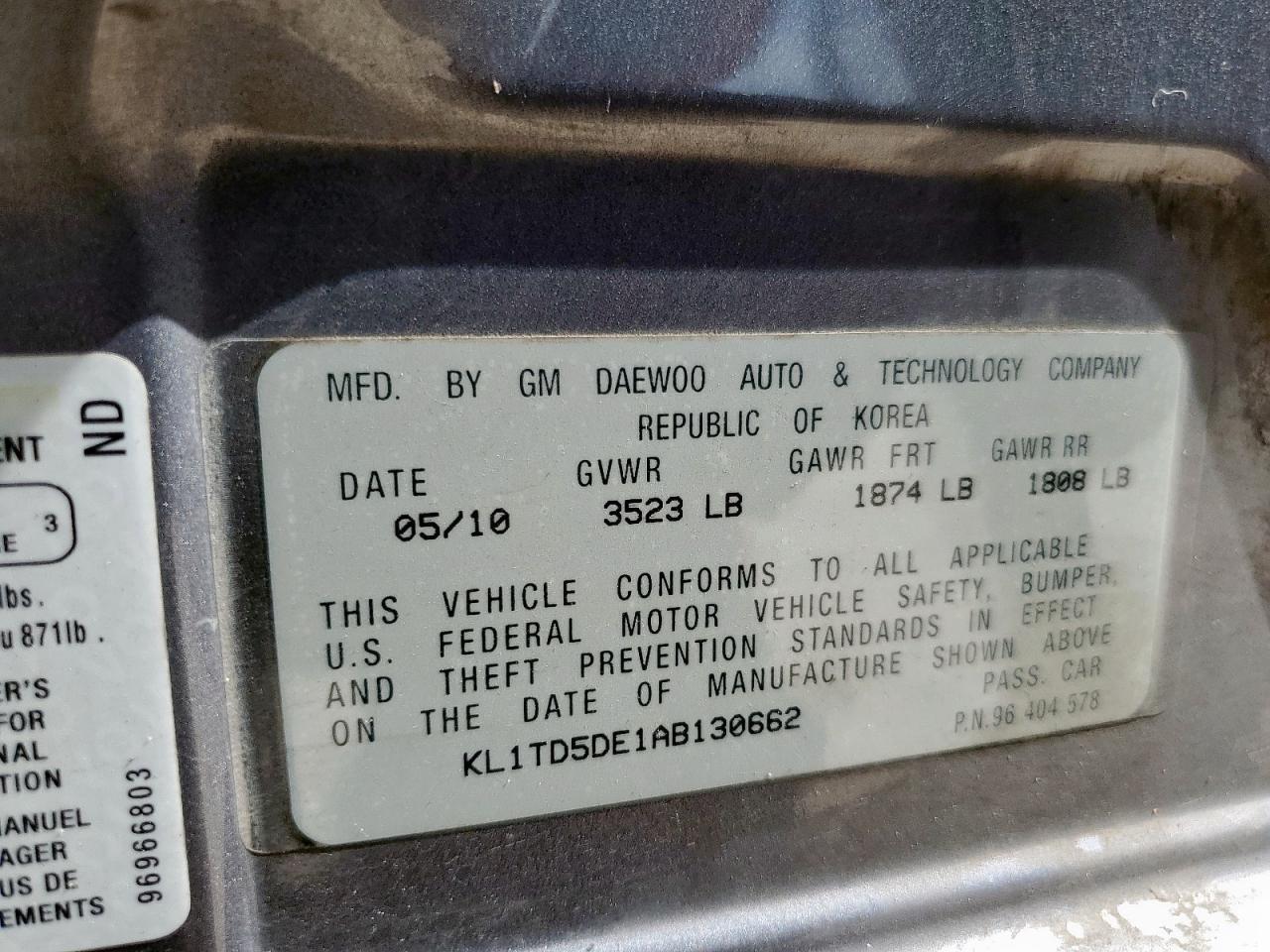 2010 CHEVROLET Aveo