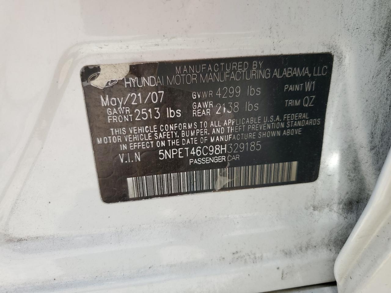 2008 HYUNDAI SONATA
