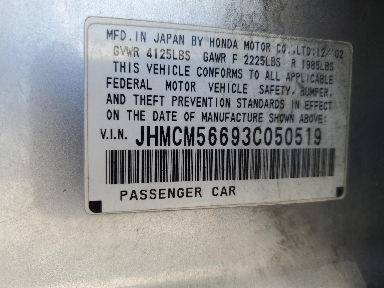 2003 HONDA ACCORD