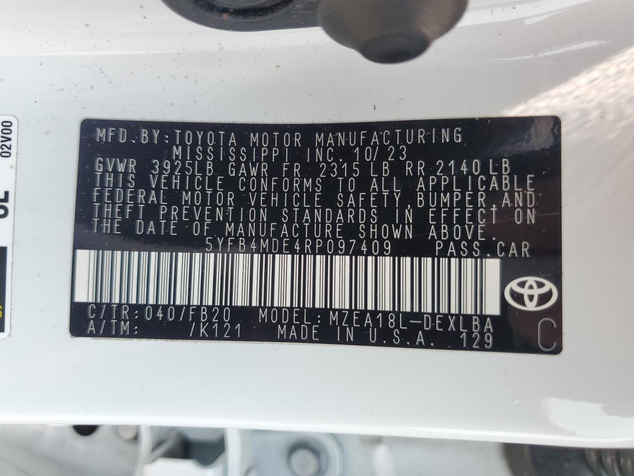 2024 TOYOTA COROLLA