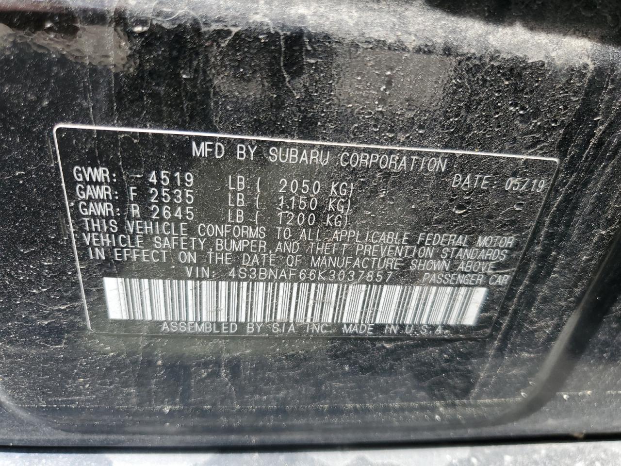 2019 SUBARU Legacy
