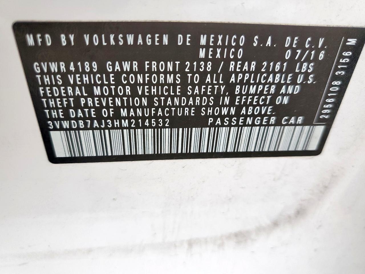 2017 VOLKSWAGEN JETTA