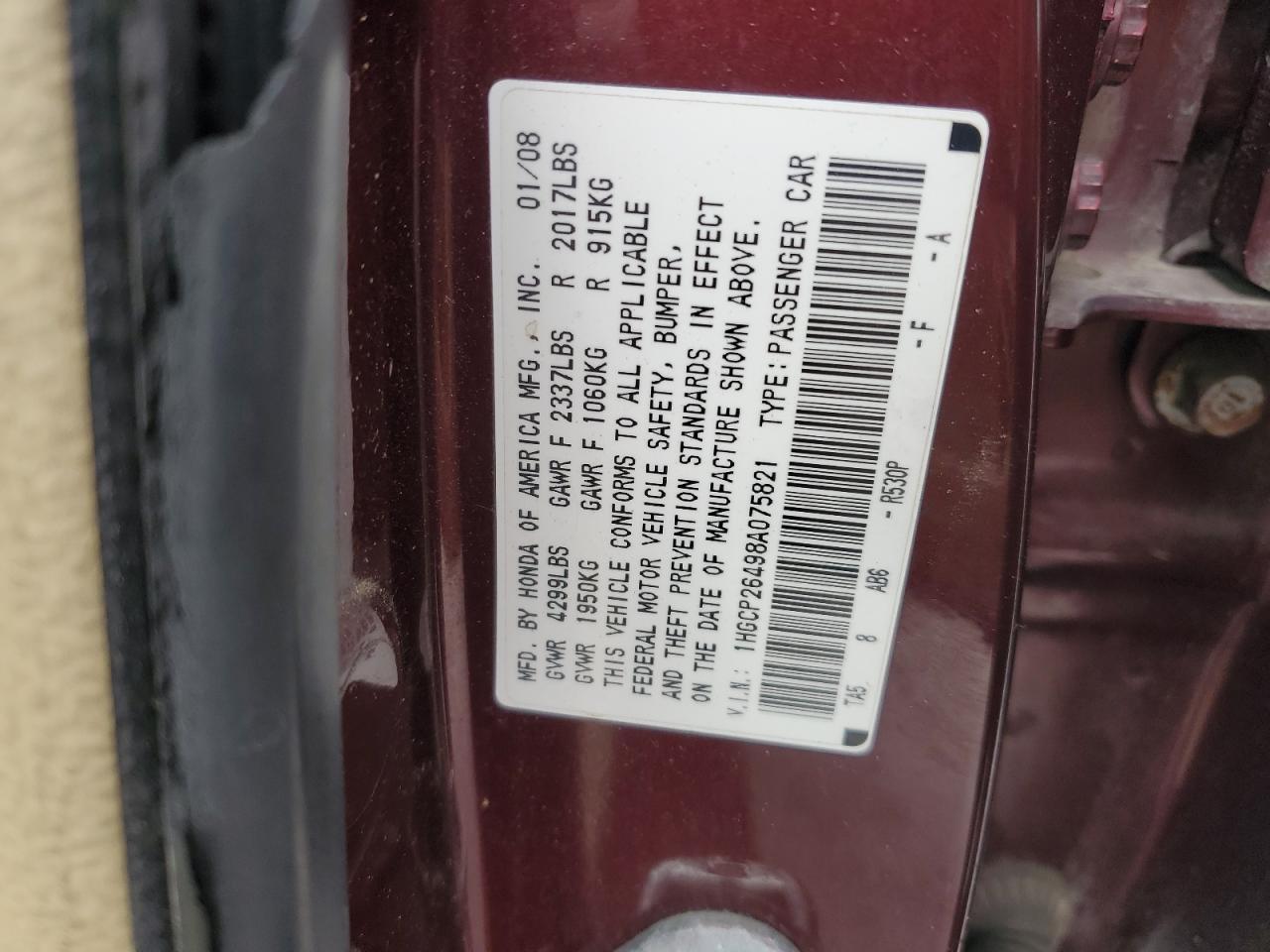 2008 HONDA ACCORD