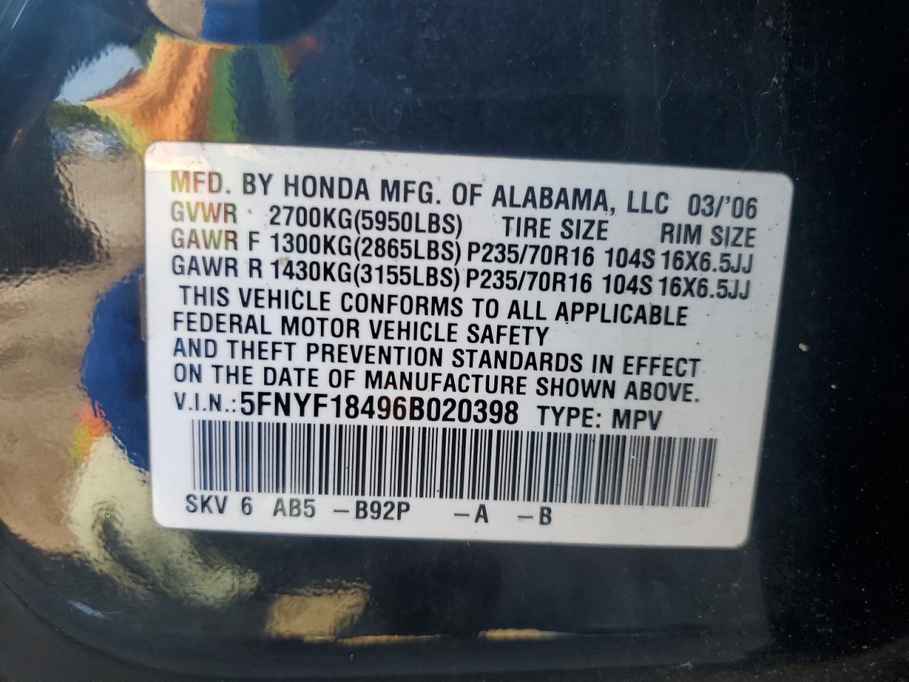 2006 HONDA PILOT