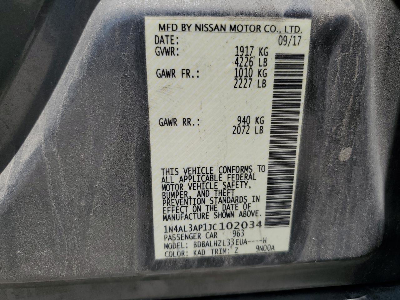 2018 NISSAN ALTIMA