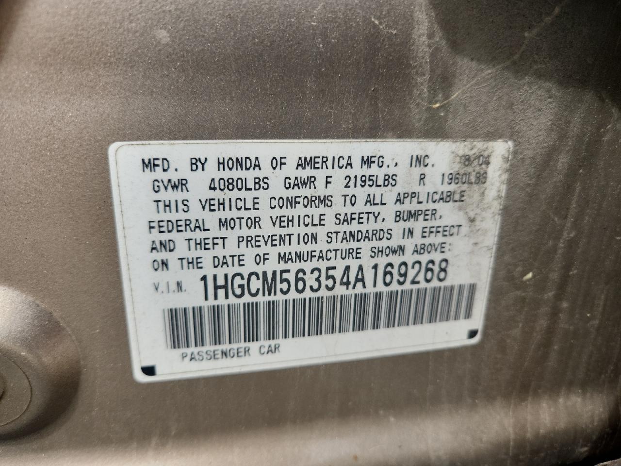2004 HONDA ACCORD