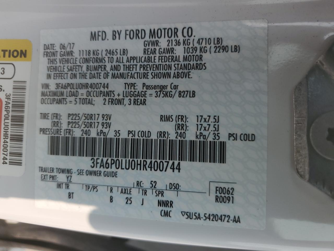 2017 FORD FUSION