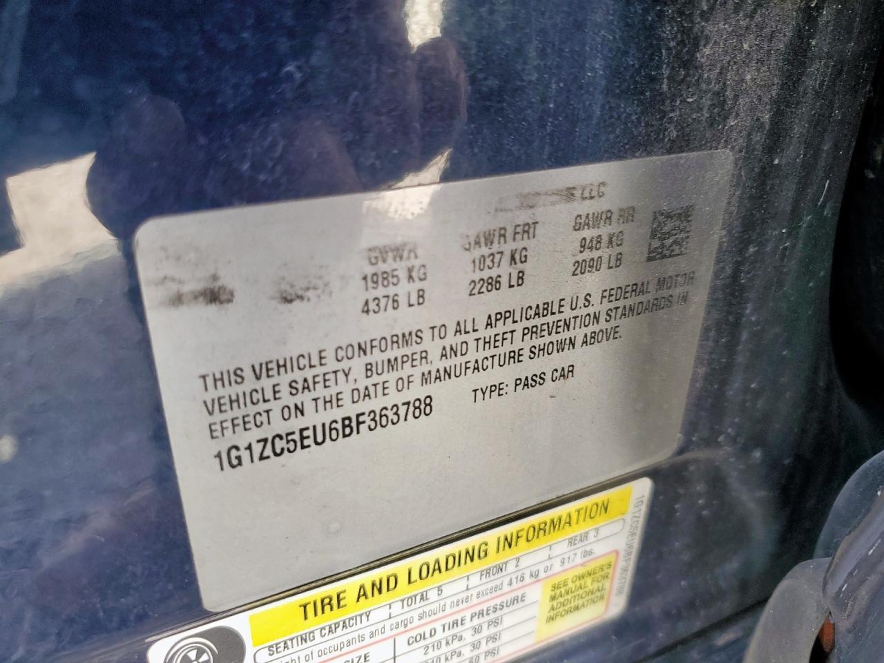 2011 CHEVROLET MALIBU
