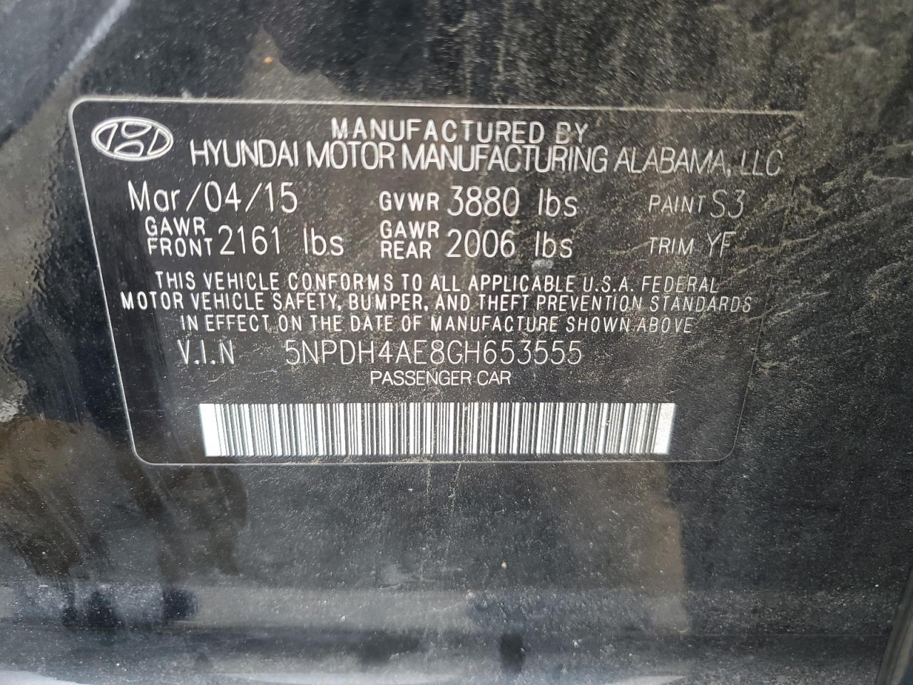 2016 HYUNDAI ELANTRA