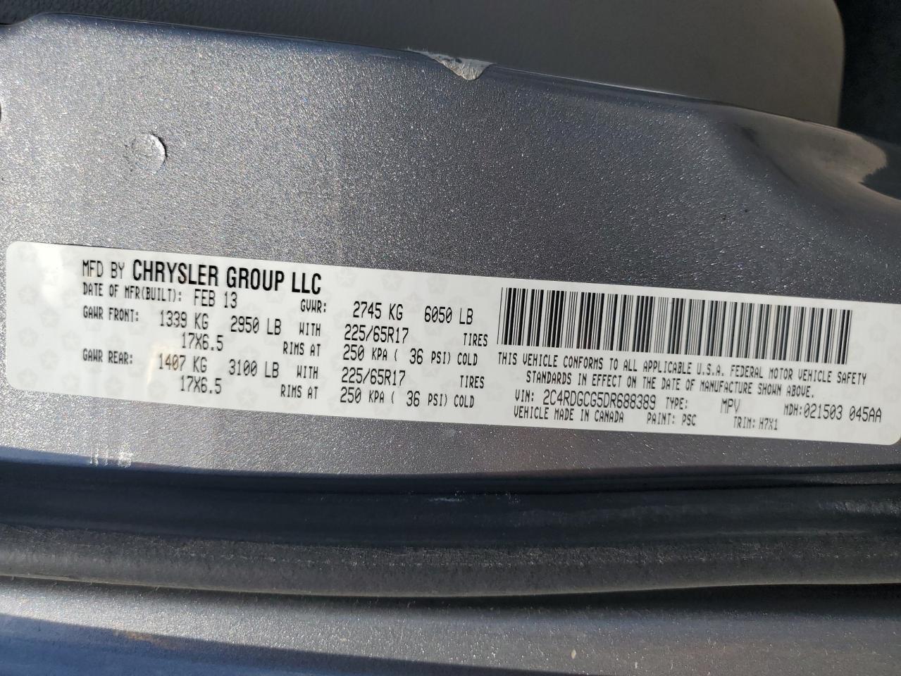 2013 DODGE CARAVAN
