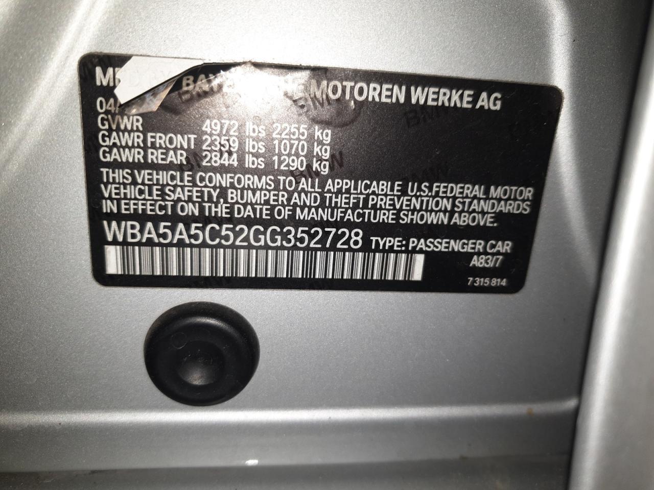 2016 BMW 5 series