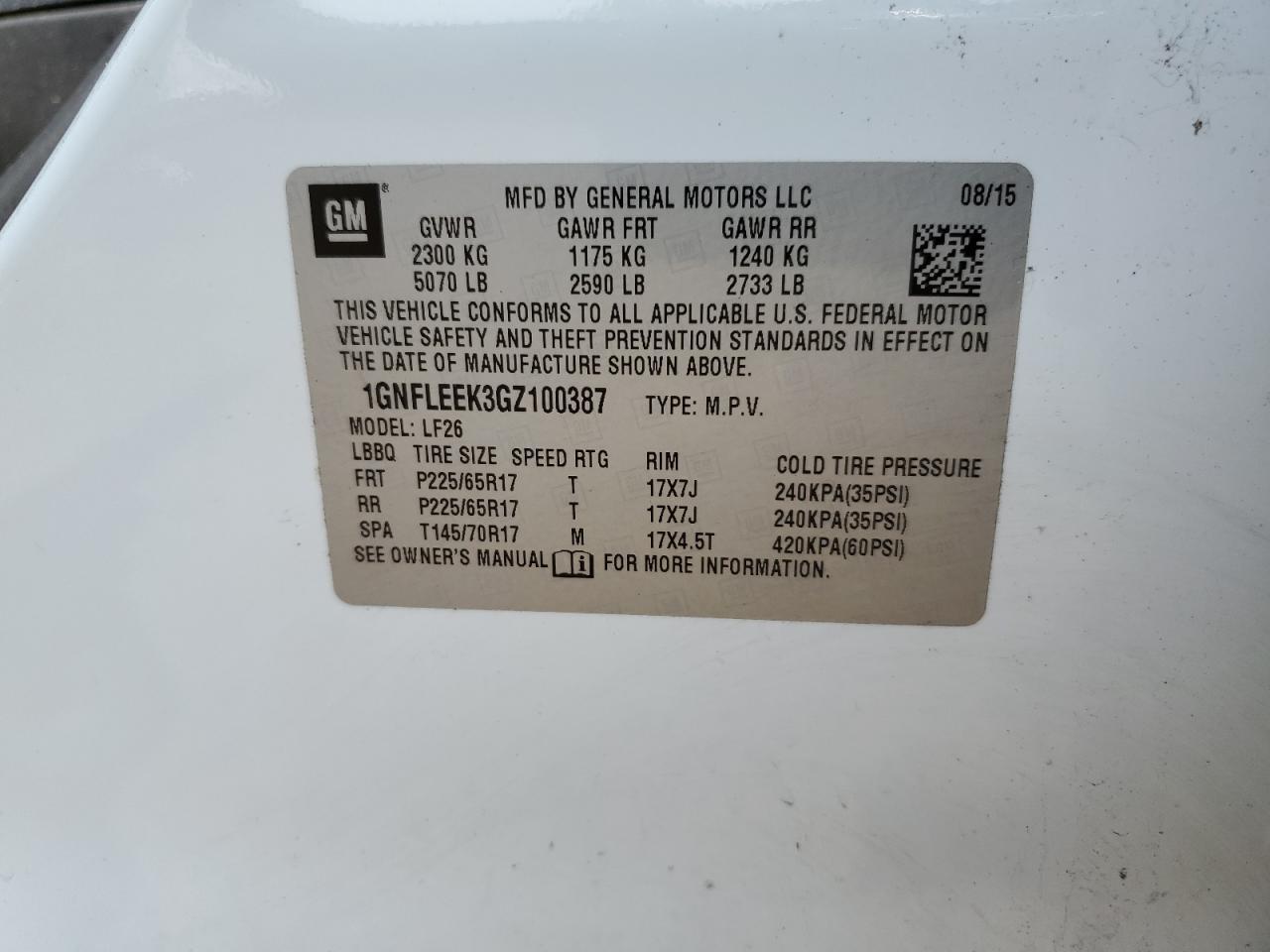 2016 CHEVROLET EQUINOX