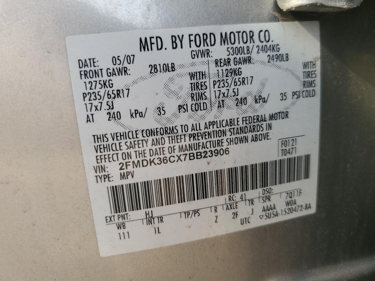 2007 FORD EDGE