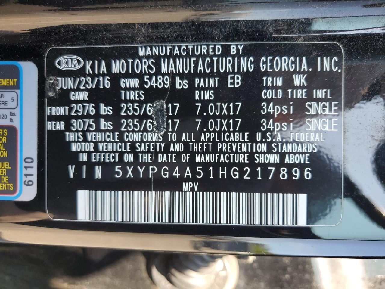 2017 KIA SORENTO